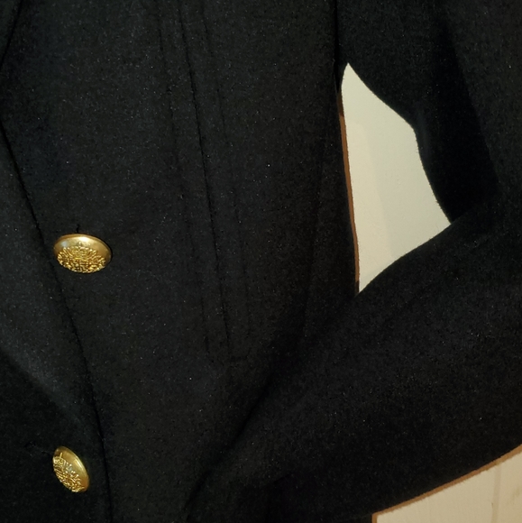 H&M Navy Blue Pea Coat - size 2 - Picture 3 of 5